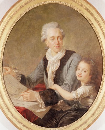 Portrait of the Architect Ledoux and His Daughter by French School